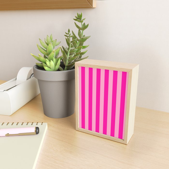 Pink Stripes Preppy Modern Mini Art Print Gallery Image 2