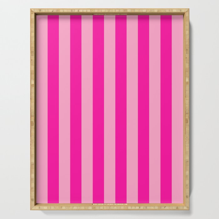 Pink Stripes Preppy Modern Serving Tray Gallery Image 1