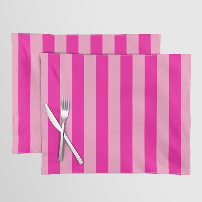 Pink Stripes Preppy Modern Placemat Gallery Image 1
