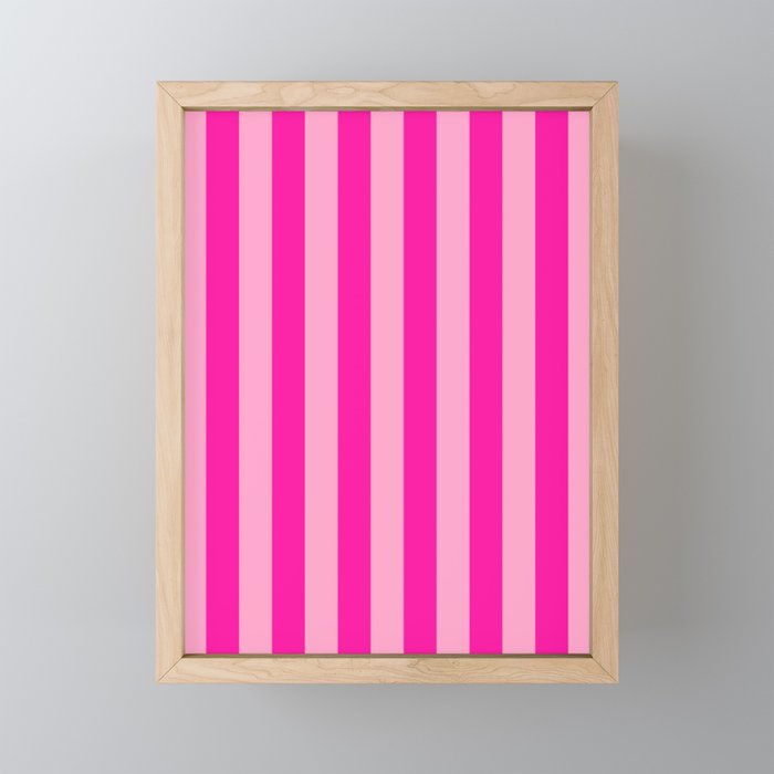 Pink Stripes Preppy Modern Mini Art Print Gallery Image 1