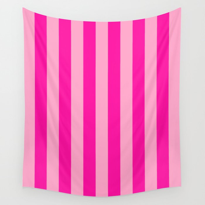Pink Stripes Preppy Modern Wall Tapestry Gallery Image 4