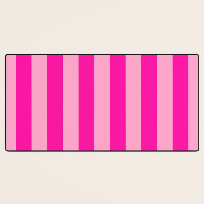 Pink Stripes Preppy Modern Desk Mat Gallery Image 3