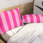 Pink Stripes Preppy Modern Pillow Sham Gallery Image 2
