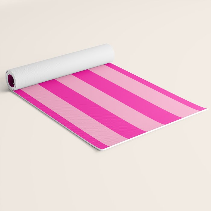 Pink Stripes Preppy Modern Yoga Mat Gallery Image 2