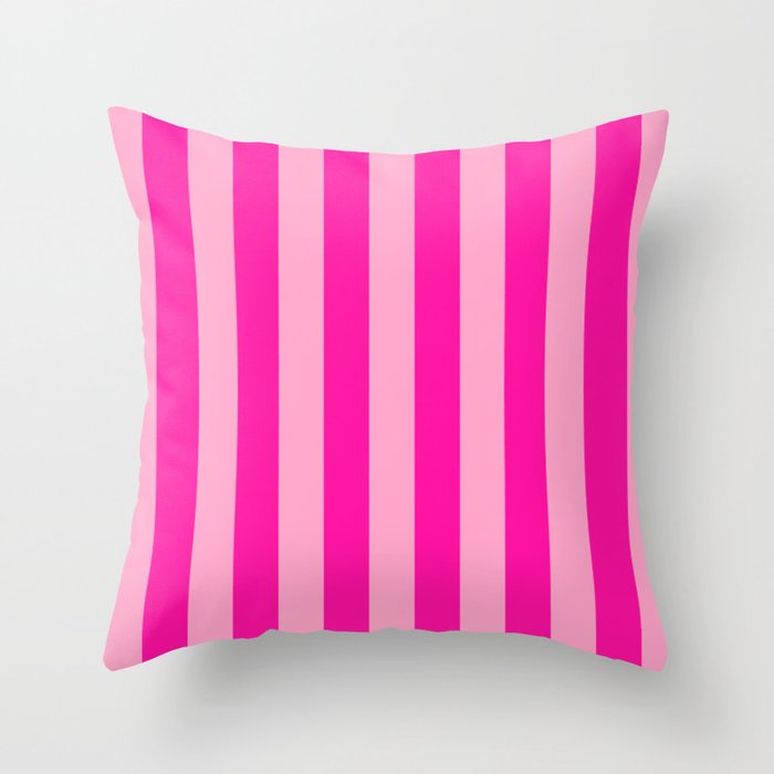 Pink Stripes Preppy Modern Throw Pillow Gallery Image 1