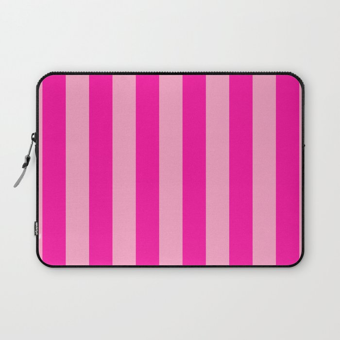Pink Stripes Preppy Modern Laptop Sleeve Gallery Image 1