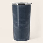 Minimal Striped Pattern, Navy Blue Travel Mug Gallery Image 1