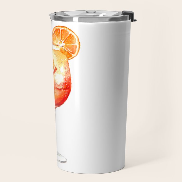 Cocktails. Aperol Spritz. Watercolor Painting. Travel Mug Gallery Image 2