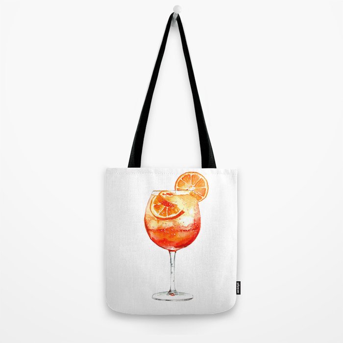 Cocktails. Aperol Spritz. Watercolor Painting. Tote Bag Gallery Image 2