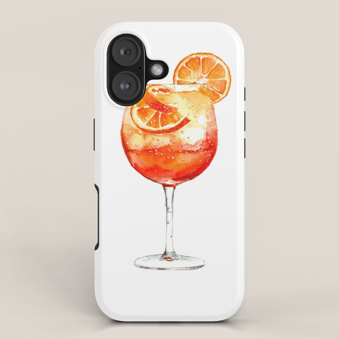 Cocktails. Aperol Spritz. Watercolor Painting. iPhone Case Gallery Image 1