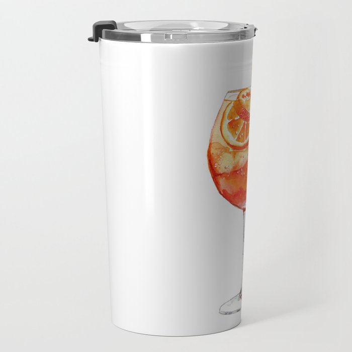 Cocktails. Aperol Spritz. Watercolor Painting. Travel Mug Gallery Image 3