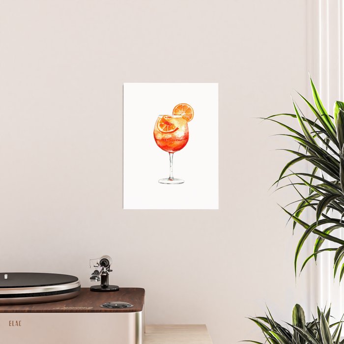 Cocktails. Aperol Spritz. Watercolor Painting. Poster Gallery Image 2