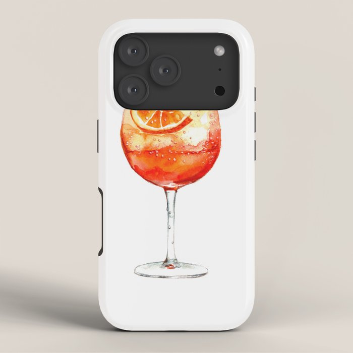 Cocktails. Aperol Spritz. Watercolor Painting. iPhone Case Gallery Image 3