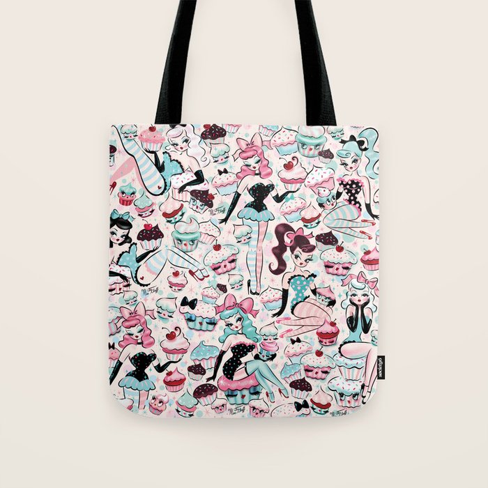 Cupcake Dolls Pattern Tote Bag Gallery Image 1