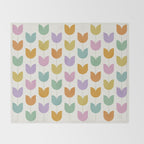 Spring Tulips X Rainbow Mid Century Flowers Throw Blanket Gallery Image 2
