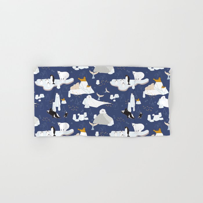 Arctic animals floating on icebergs Bath Towel Gallery Image 1