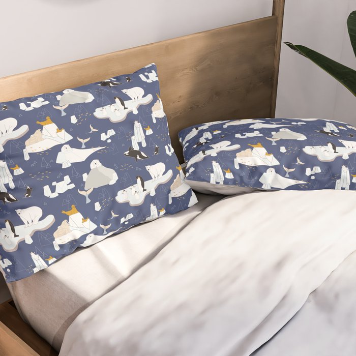 Arctic animals floating on icebergs Pillow Sham Gallery Image 2