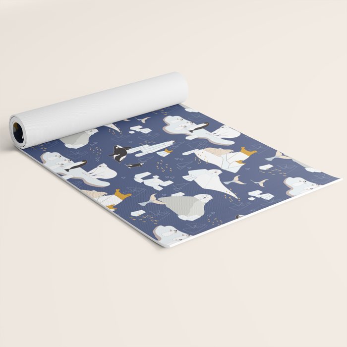 Arctic animals floating on icebergs Yoga Mat Gallery Image 2