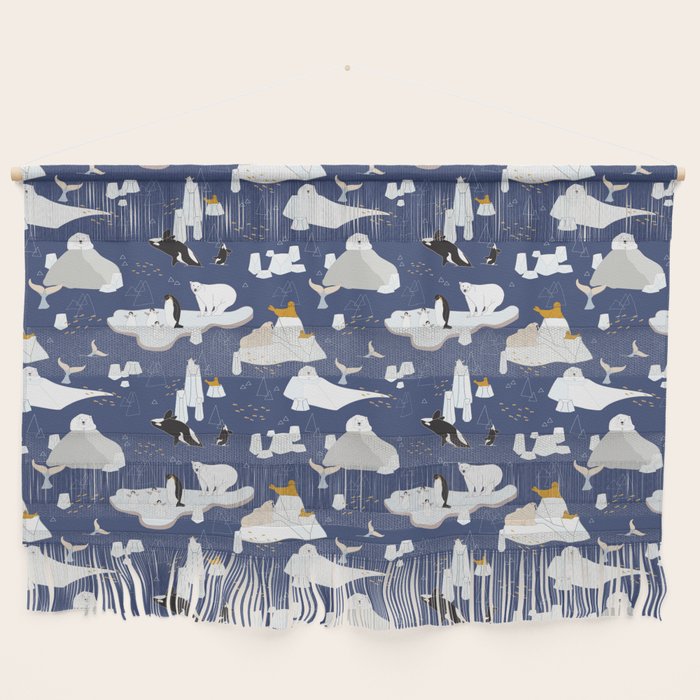 Arctic animals floating on icebergs Wall Hanging Gallery Image 1