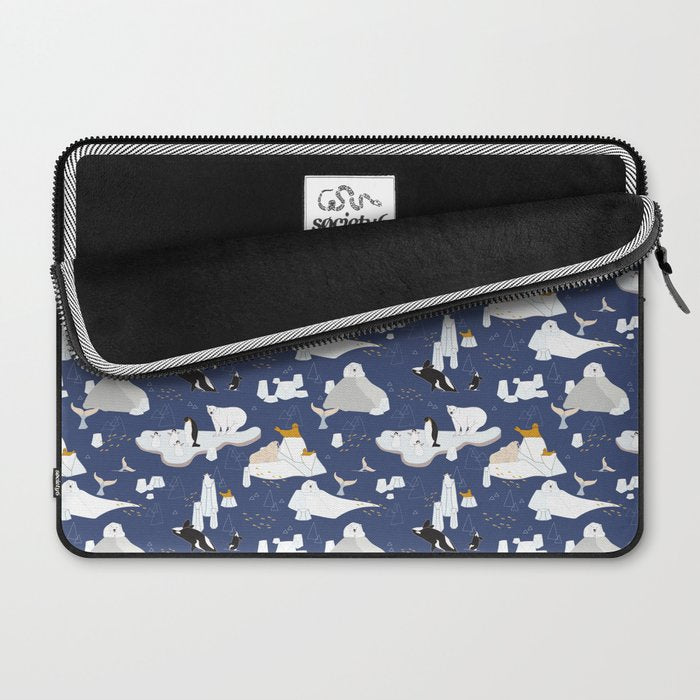 Arctic animals floating on icebergs Laptop Sleeve Gallery Image 2