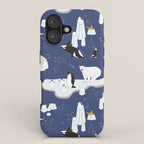 Arctic animals floating on icebergs iPhone Case Gallery Image 1