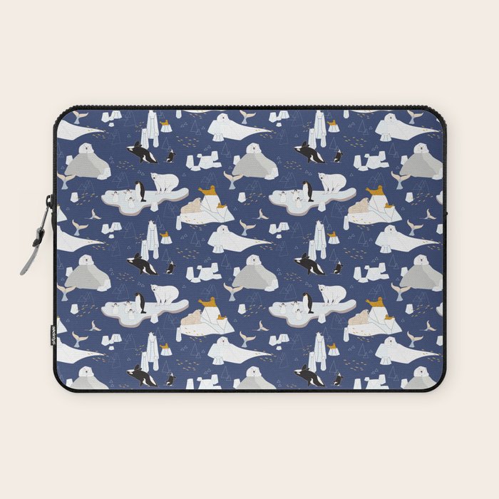 Arctic animals floating on icebergs Laptop Sleeve Gallery Image 1