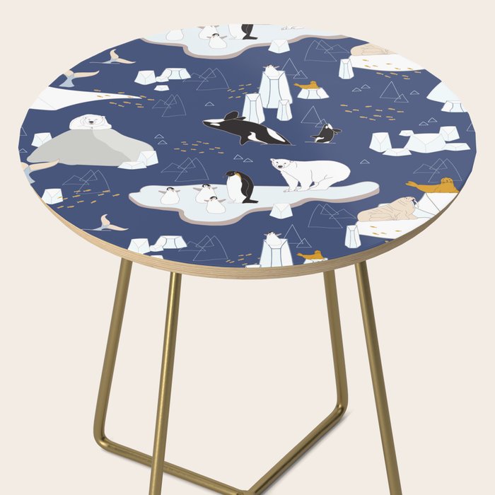 Arctic animals floating on icebergs Side Table Gallery Image 2