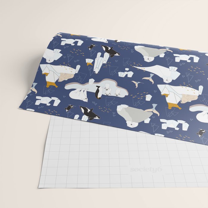 Arctic animals floating on icebergs Wrapping Paper Gallery Image 2