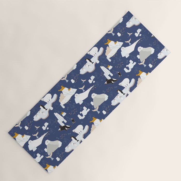 Arctic animals floating on icebergs Yoga Mat Gallery Image 1