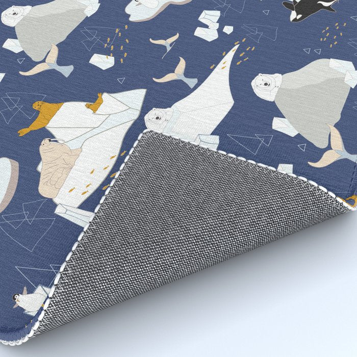 Arctic animals floating on icebergs Rug Gallery Image 4