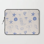 Coastal Cowgirl | Beachy Blue Seashells & Boots Laptop Sleeve Gallery Image 1