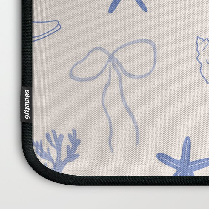 Coastal Cowgirl | Beachy Blue Seashells & Boots Laptop Sleeve Gallery Image 3