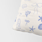 Coastal Cowgirl | Beachy Blue Seashells & Boots Pillow Sham Gallery Image 4