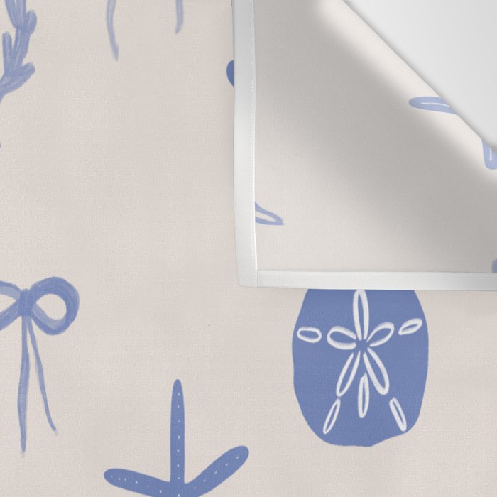 Coastal Cowgirl | Beachy Blue Seashells & Boots Wall Tapestry Gallery Image 3