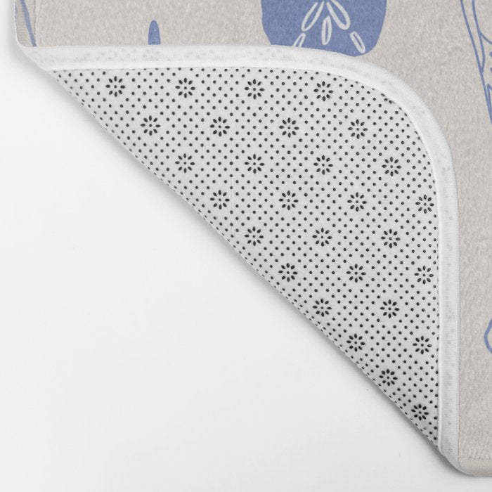 Coastal Cowgirl | Beachy Blue Seashells & Boots Bath Mat Gallery Image 2