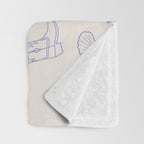 Coastal Cowgirl | Beachy Blue Seashells & Boots Throw Blanket Gallery Image 3