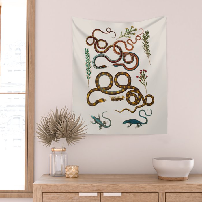 Albertus Seba Snakes And Lizards Wall Tapestry Gallery Image 2