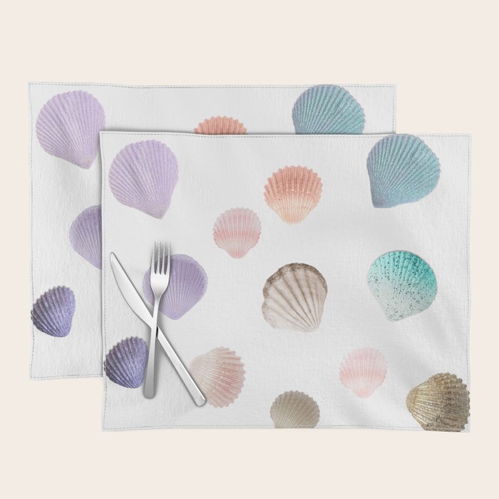 MERMAID SHELLS - CORAL ROSEGOLD Placemat Gallery Image 1