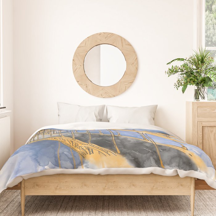 Pittsburgh Fort Pitt and Downtown Duvet Cover Gallery Image 3