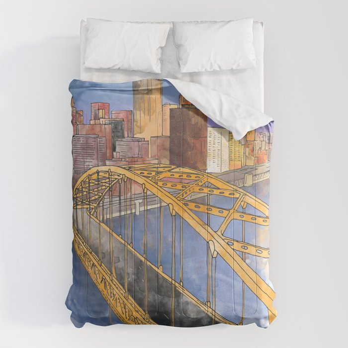 Pittsburgh Fort Pitt and Downtown Comforter Gallery Image 6