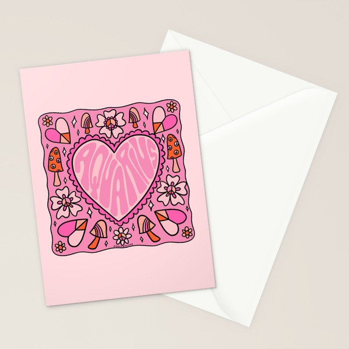 Aquarius Heart Stationery Card Gallery Image 2
