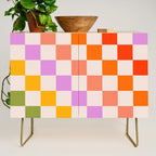 Mid Mod Rainbow Check pattern Credenza Gallery Image 1
