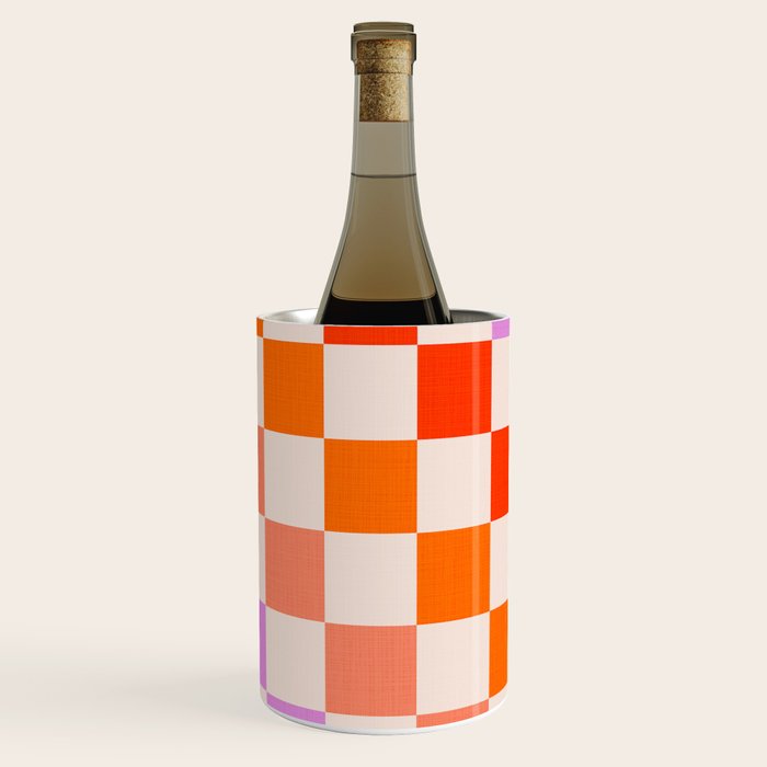 Mid Mod Rainbow Check pattern Wine Chiller Gallery Image 3