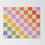 Mid Mod Rainbow Check pattern Throw Blanket Gallery Image 2