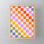 Mid Mod Rainbow Check pattern Mini Art Print Gallery Image 1