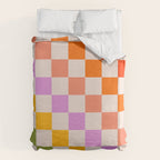 Mid Mod Rainbow Check pattern Duvet Cover Gallery Image 6