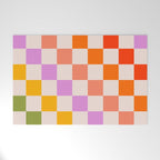 Mid Mod Rainbow Check pattern Welcome Mat Gallery Image 1