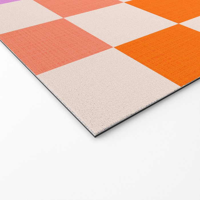 Mid Mod Rainbow Check pattern Welcome Mat Gallery Image 2