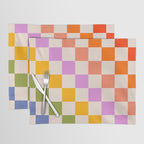 Mid Mod Rainbow Check pattern Placemat Gallery Image 1