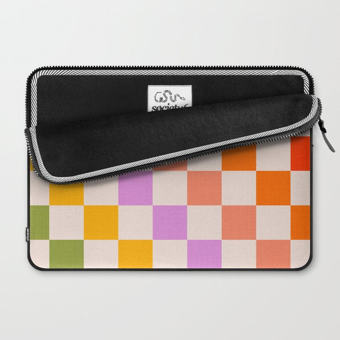 Mid Mod Rainbow Check pattern Laptop Sleeve Gallery Image 2